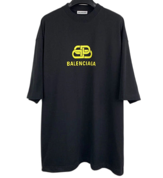 Balenciaga Black Boxy Tee with Logo Print and Balenciaga