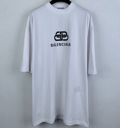 Balenciaga Black Boxy Tee with Logo Print and Balenciaga