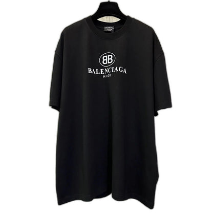 Balenciaga Men's Balenciaga Logo Printing Round Neck Short Sleeve