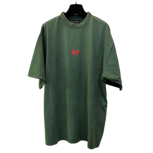 BALENCIAGA Laurel Classic T-Shirt Medium Fit "Dark Green/Red"