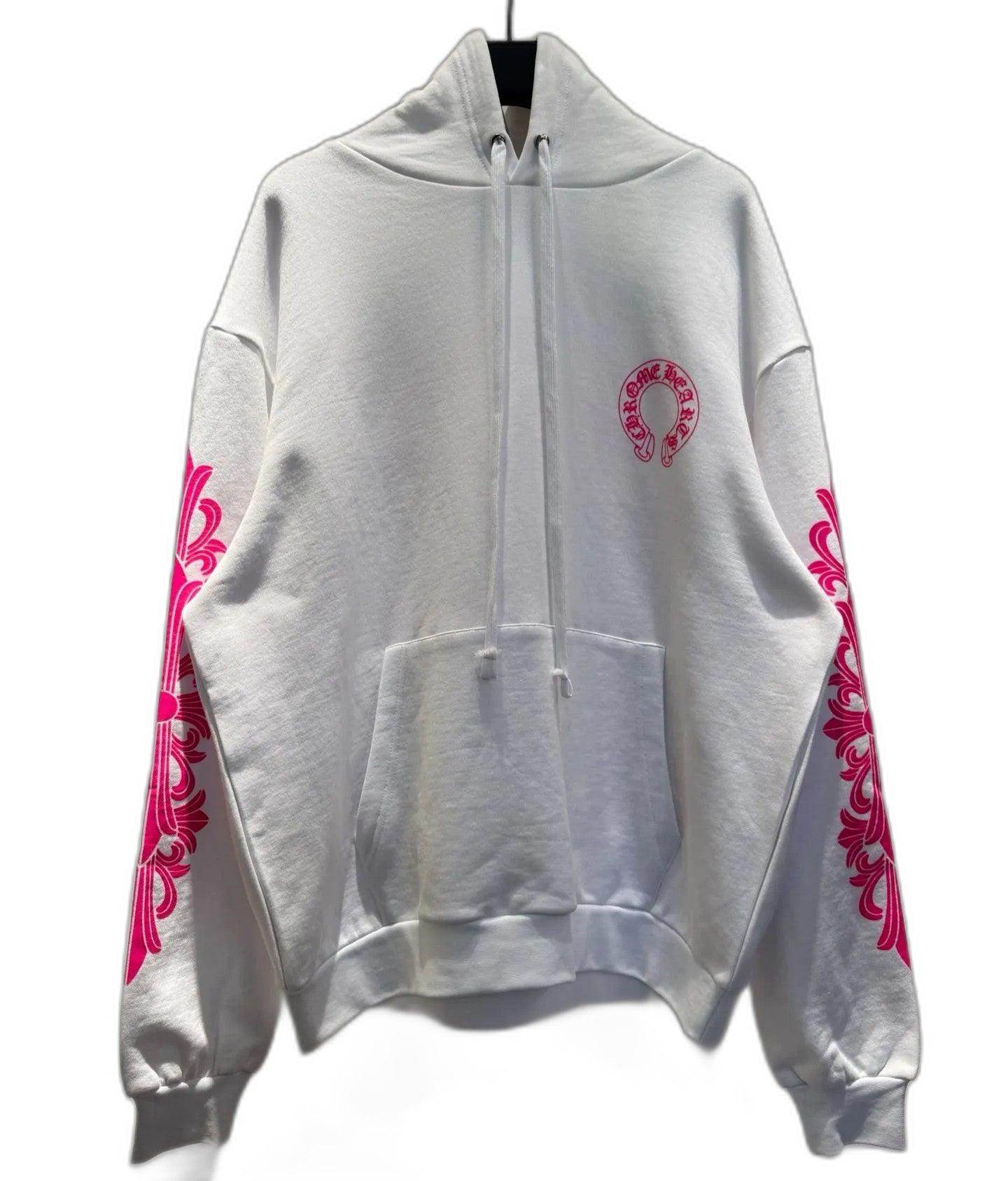 Chrome Hearts White Magenta Horseshoe Hoodie