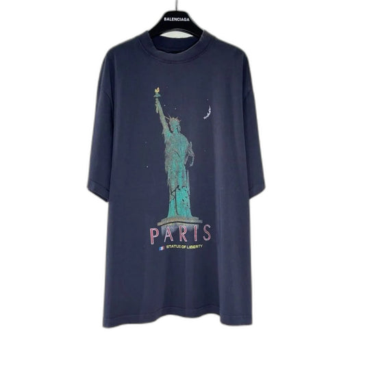 BALENCIAGA Paris Liberty T-Shirt Medium Fit in Vintage Jersey "Black"