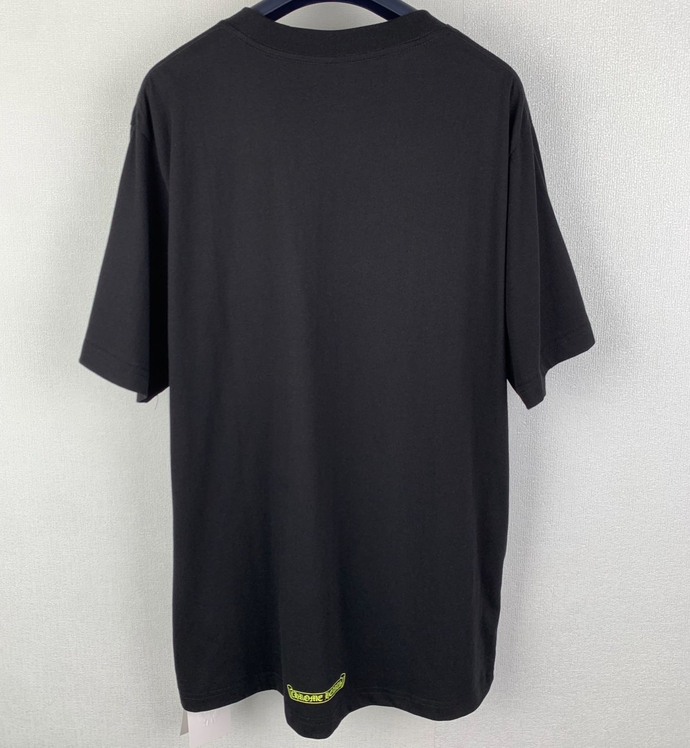 Chrome Hearts Neck Logo T-Shirt 'Black/Neon Yellow'
