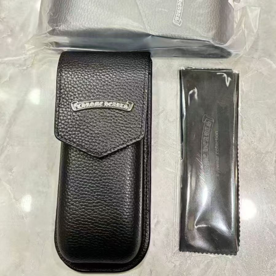 Chrome Hearts eyeglasses frame PILLS III GP-BK-P 55, floral square design, suitable for both men and women