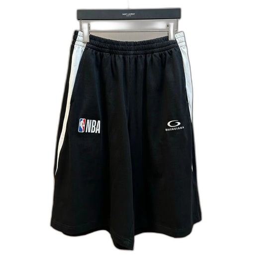 BALENCIAGA x NBA Collaboration Tracksuit Shorts "Black/White"