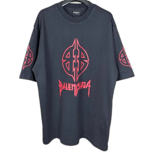 Balenciaga Metal BB Stencil T-shirt 'Black Red'
