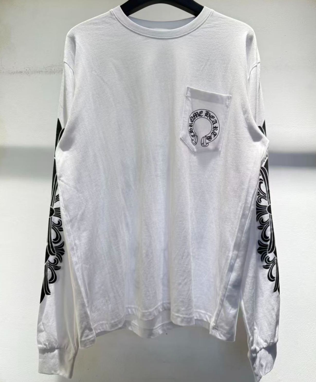 CHROME HEARTS LONG SLEEVE T-SHIRT FLORAL CROSS
