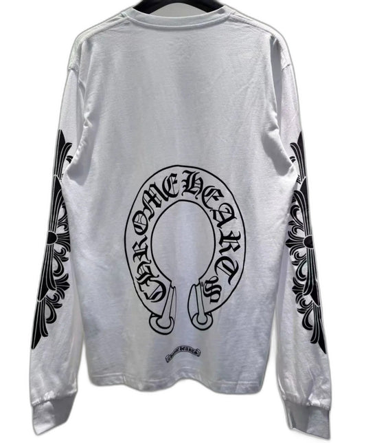 CHROME HEARTS LONG SLEEVE T-SHIRT FLORAL CROSS