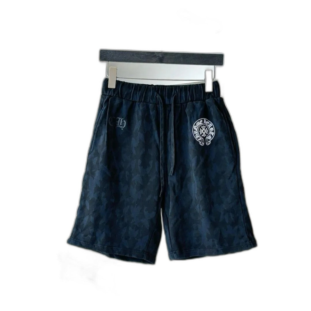 Chrome Hearts Cemetery Cross All Over Print Sweat Shorts "Black"