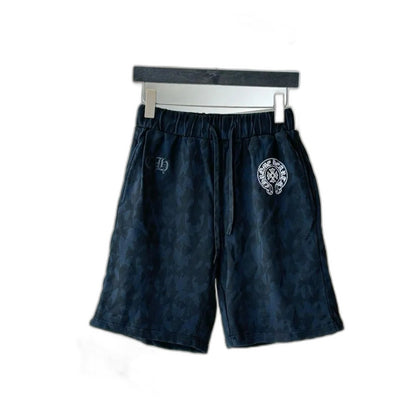 Chrome Hearts Cemetery Cross All Over Print Sweat Shorts "Black"