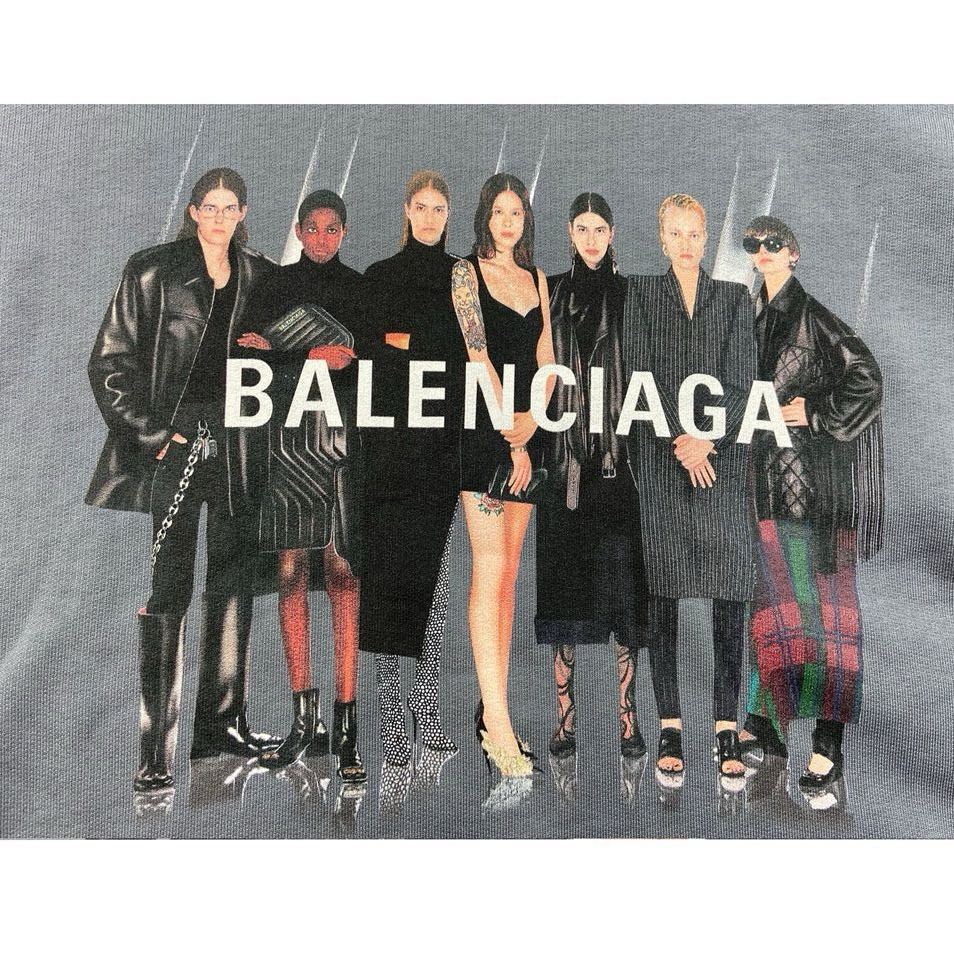 Balenciaga Band Portrait Printing Logo Retro Short Sleeve