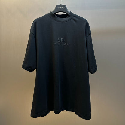 BALENCIAGA Classic Double-B Embroidered Short-Sleeve T-Shirt