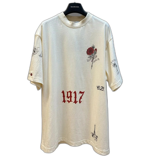 Balenciaga Men's Tattoo Medium Fit T-shirt