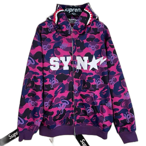 A BATHING APE x Spotify x SYNA World by Central Cee Camo Shark Full Zip Hoodie