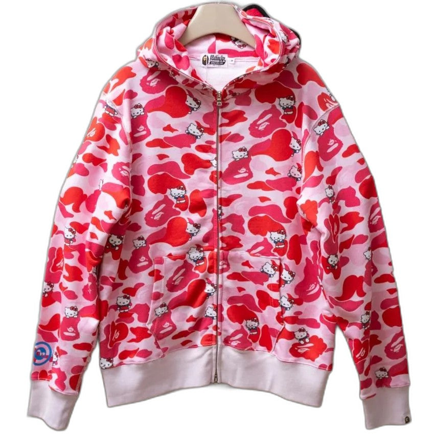 A Bathing Ape x HELLO KITTY Camo Full Zip Hoodie
