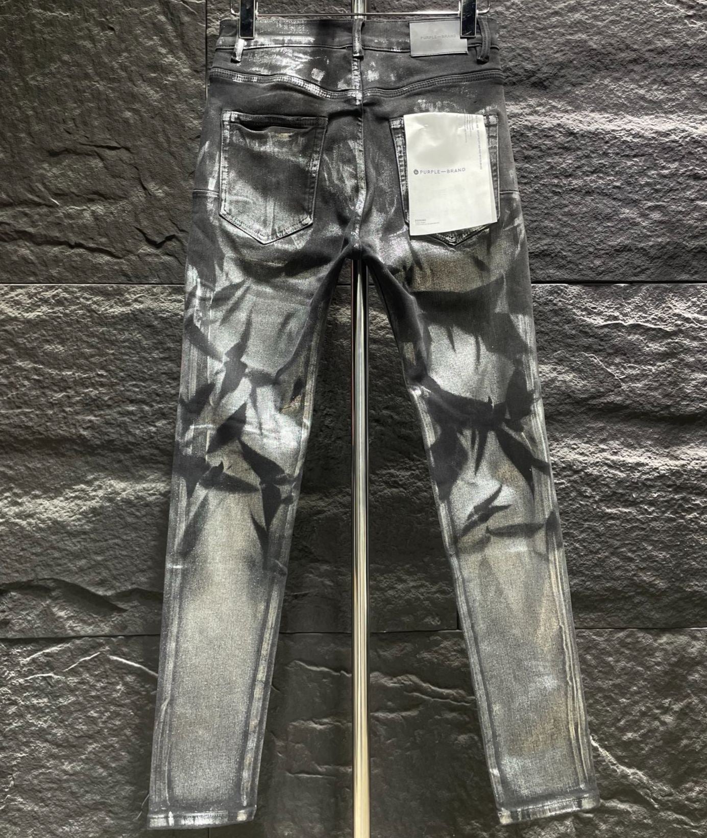 PURPLE BRAND Hickory Overdye Skinny Jeans 'Antracite'