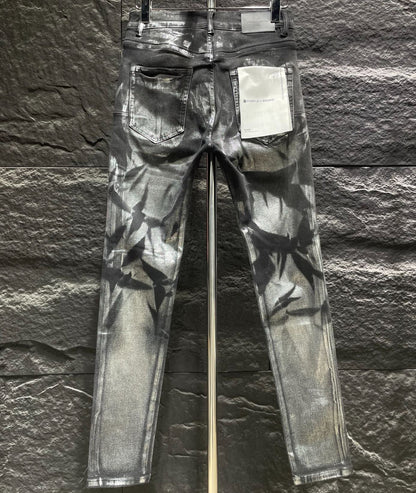 PURPLE BRAND Hickory Overdye Skinny Jeans 'Antracite'