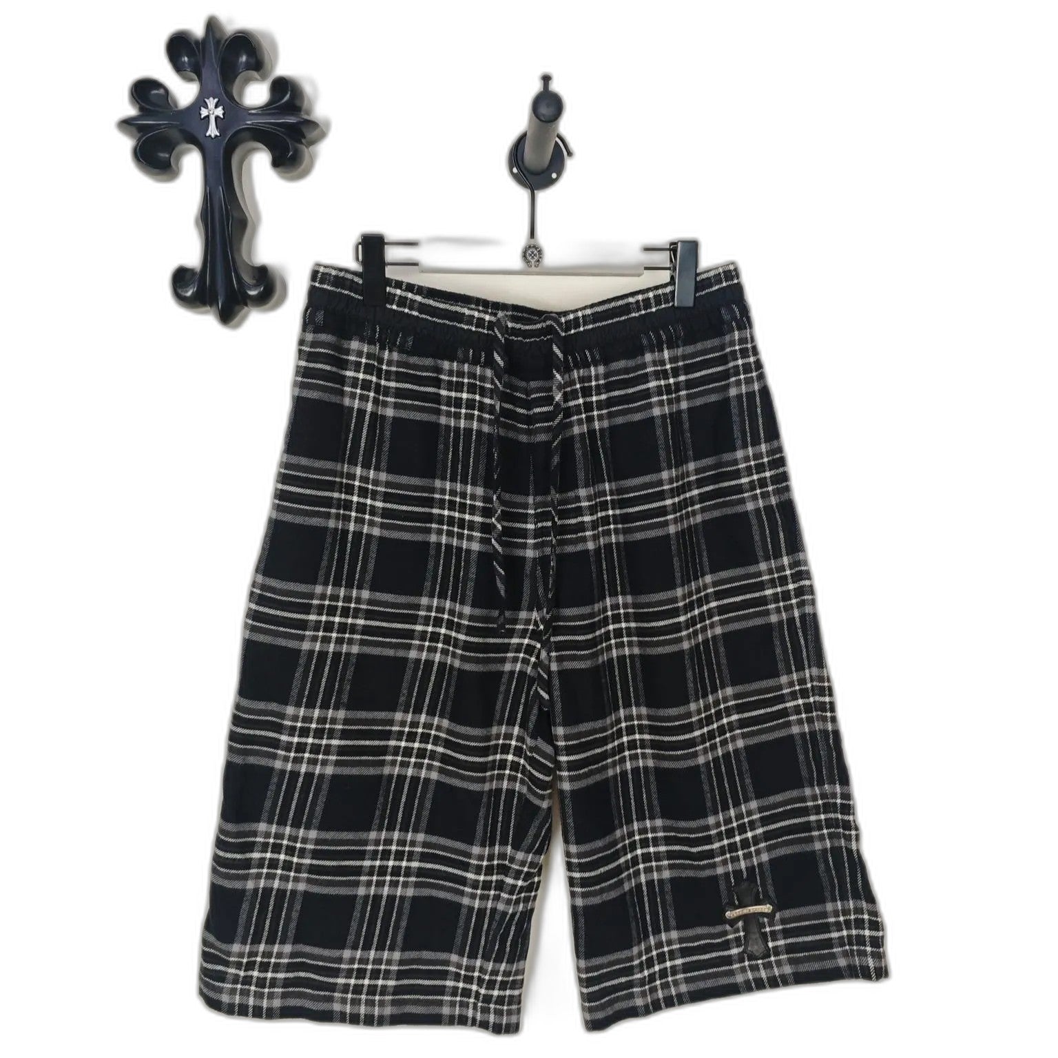 Chrome Hearts After School Cross Patch Flannel Shorts