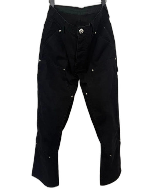 CHROME HEARTS Canvas Work Pants with Cross Buttons