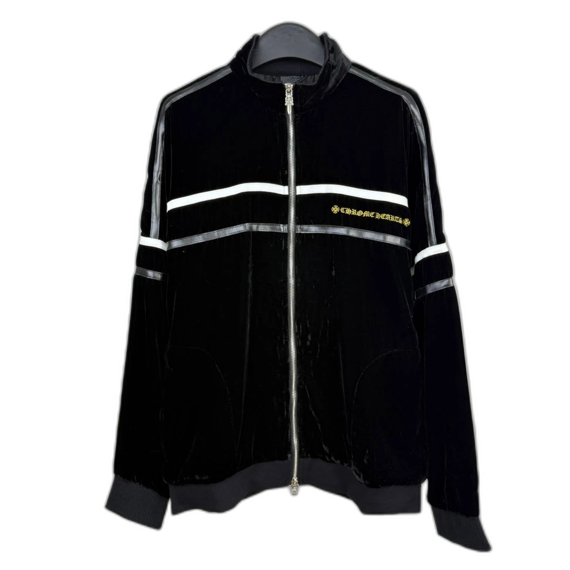 Chrome Hearts Logo-Embroidered Velour Zip-Up Track Jacket