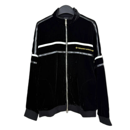 Chrome Hearts Logo-Embroidered Velour Zip-Up Track Jacket