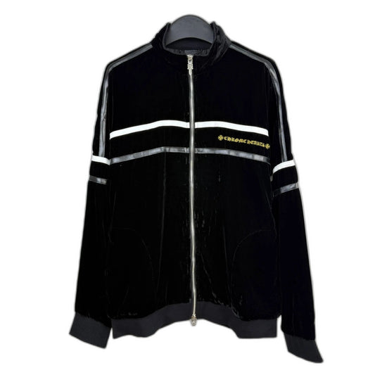 Chrome Hearts Logo-Embroidered Velour Zip-Up Track Jacket