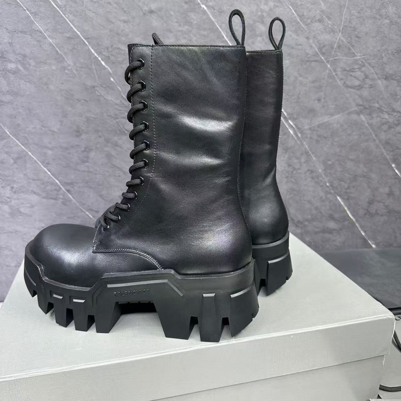 BALENCIAGA Bulldozer Lace-Up Boot Black