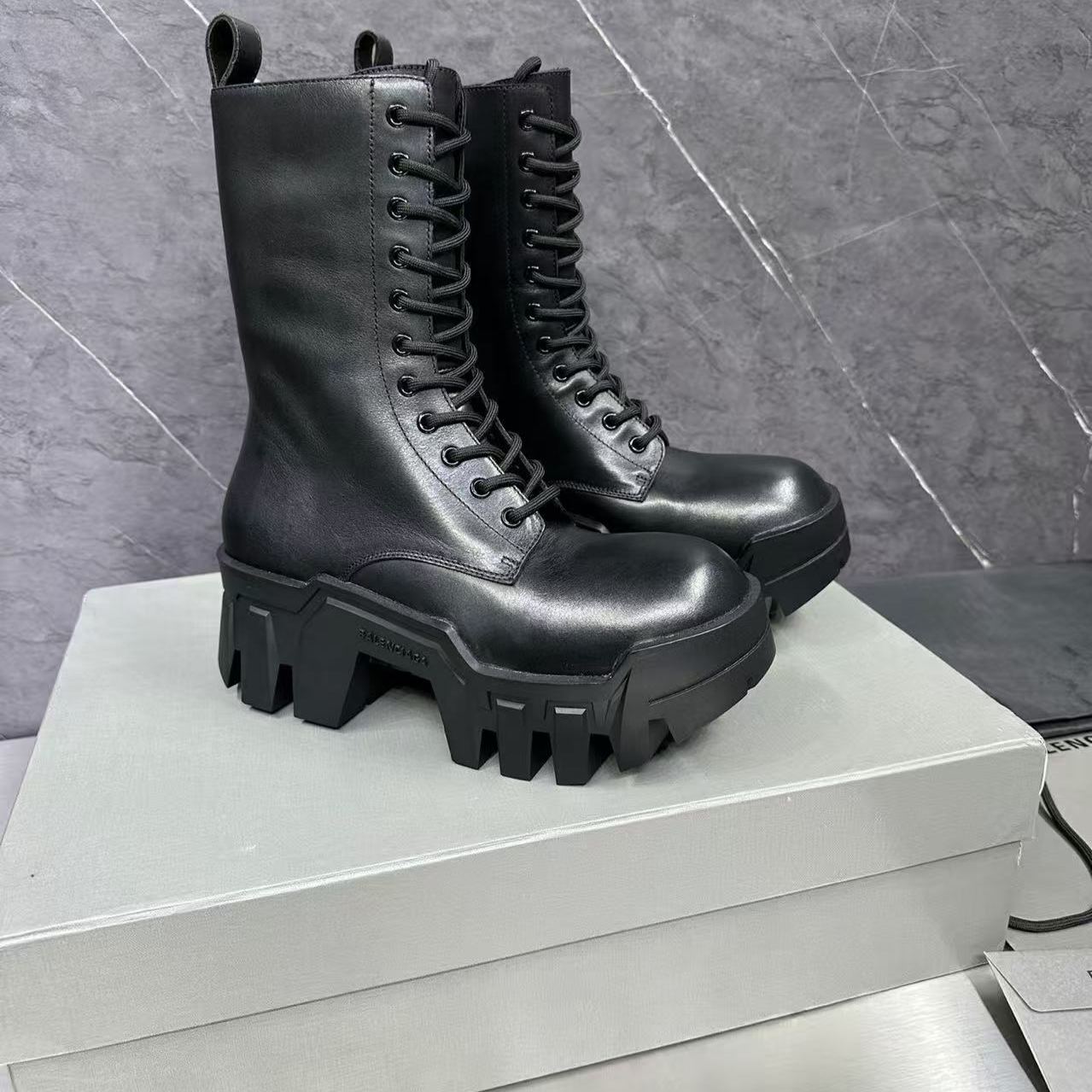 BALENCIAGA Bulldozer Lace-Up Boot Black
