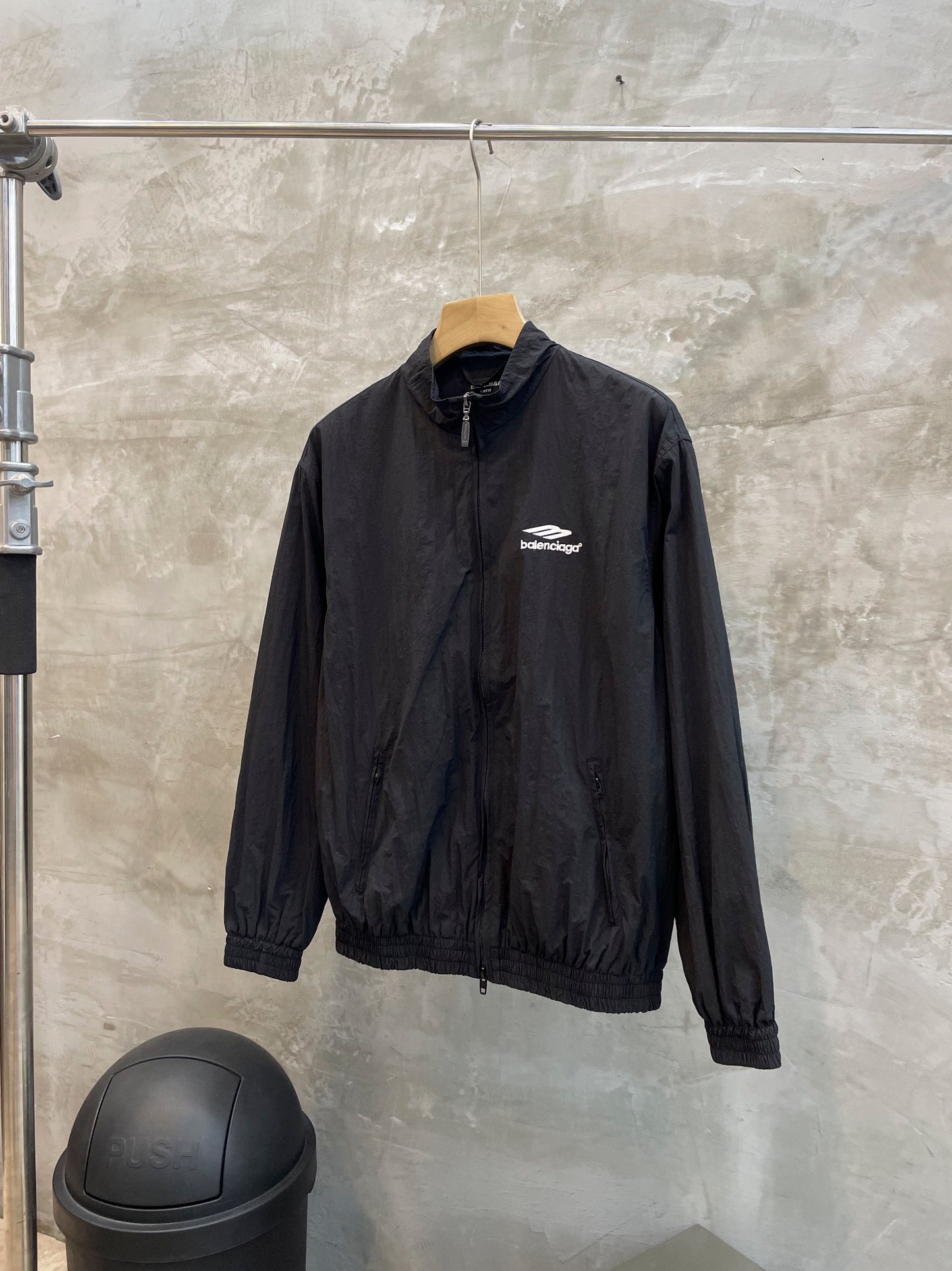 Balenciaga 3B Sports Icon Small Fit Tracksuit Jacket Black/White Logo