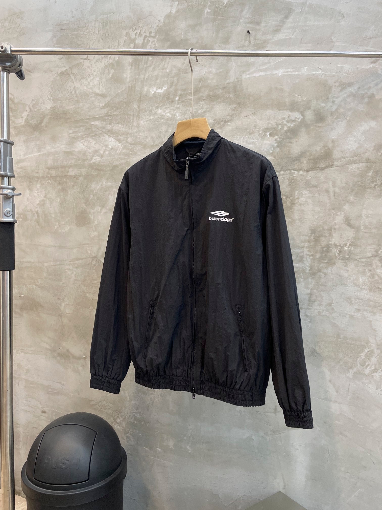Balenciaga 3B Sports Icon Small Fit Tracksuit Jacket Black/White Logo