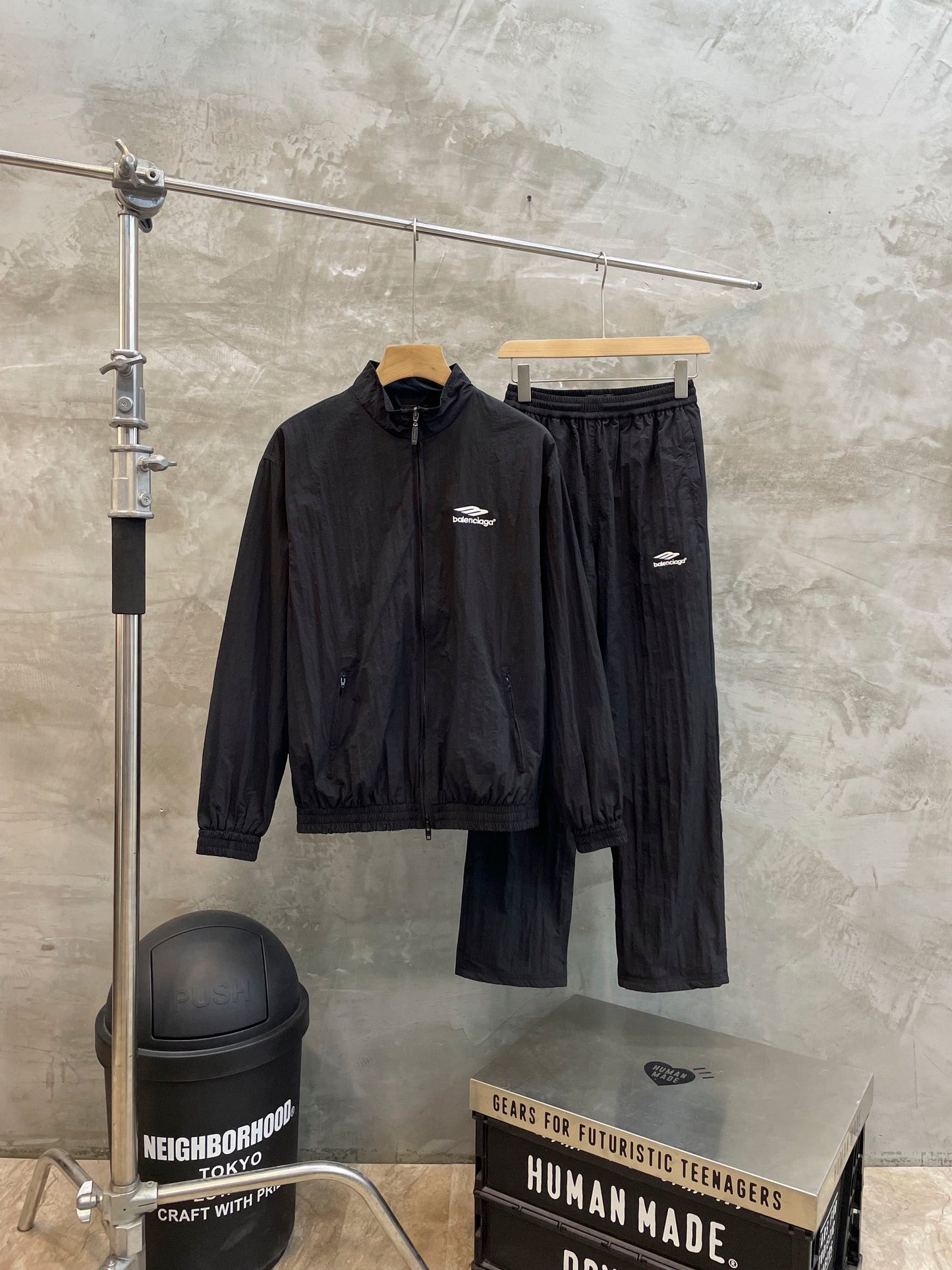 Balenciaga 3B Sports Icon Small Fit Tracksuit Jacket Black/White Logo