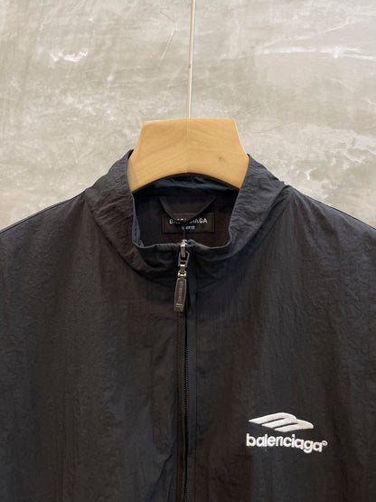 Balenciaga 3B Sports Icon Small Fit Tracksuit Jacket Black/White Logo