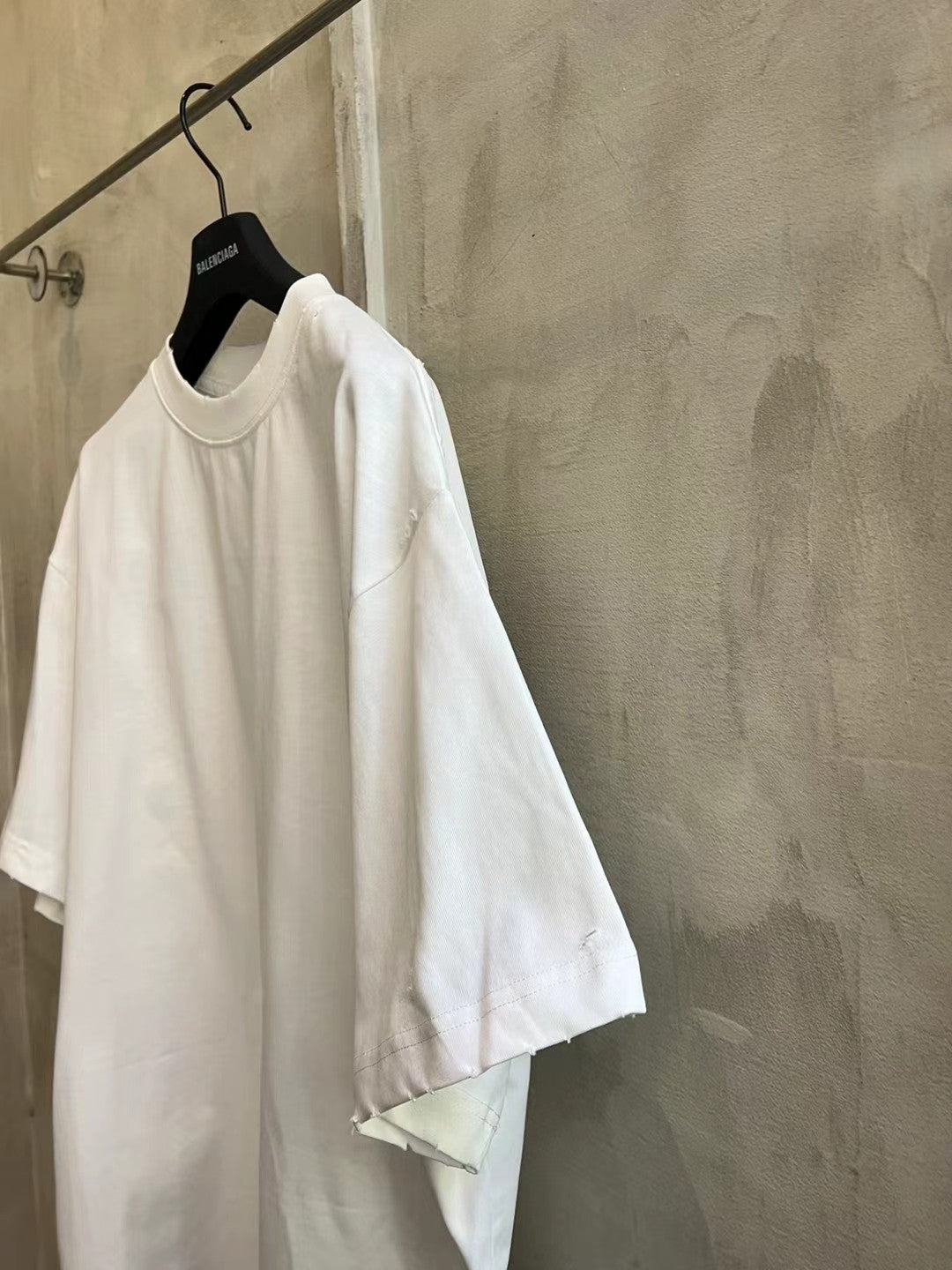 Balenciaga Logo Print Distressed Oversized T-Shirt