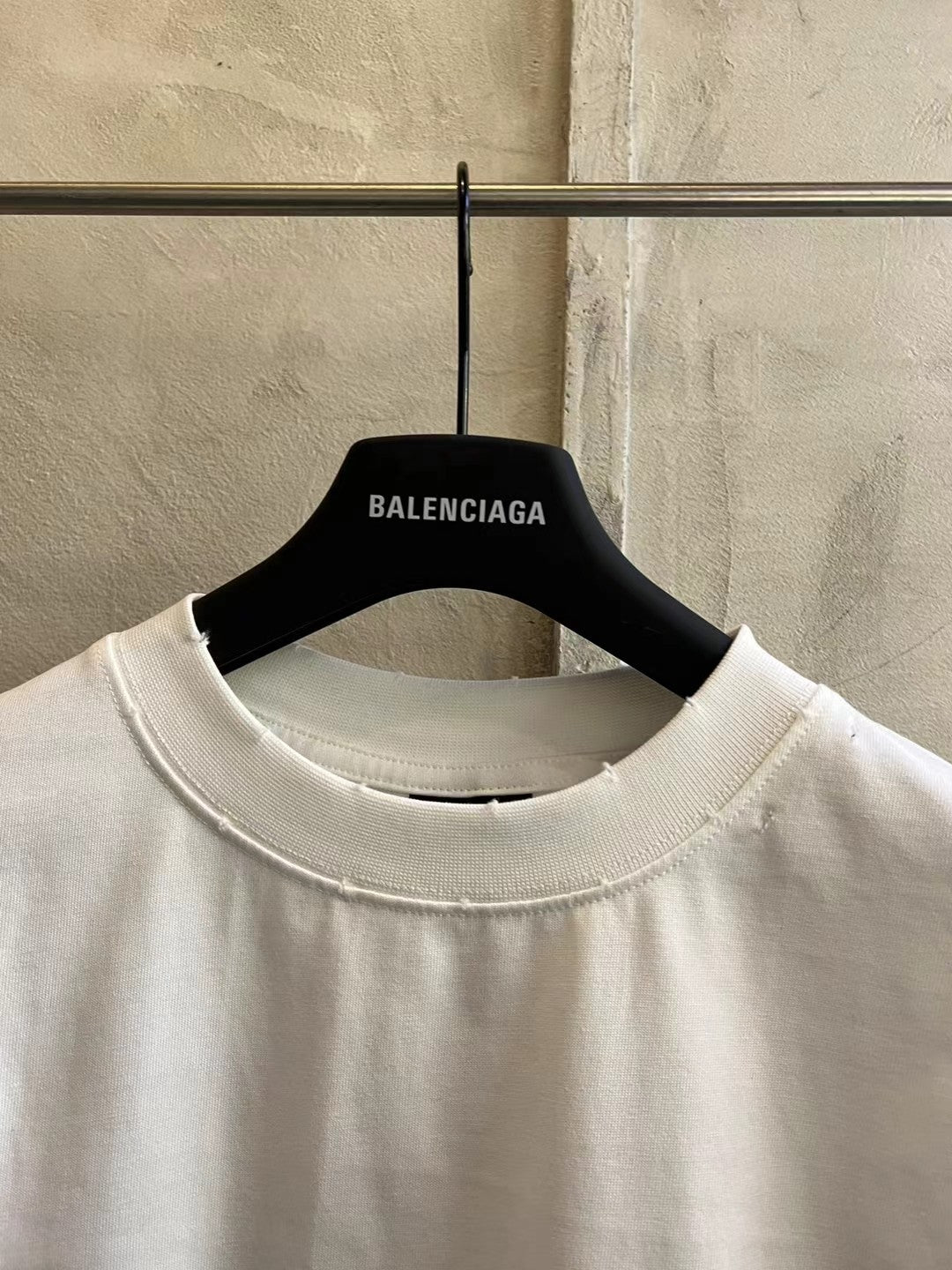 Balenciaga Logo Print Distressed Oversized T-Shirt