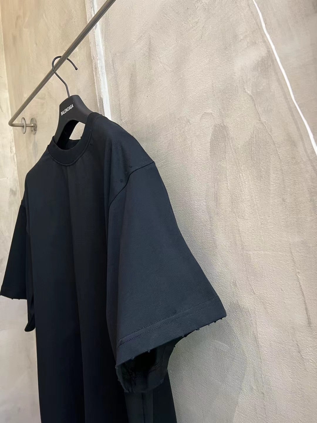 Balenciaga Logo Print Distressed Oversized T-Shirt