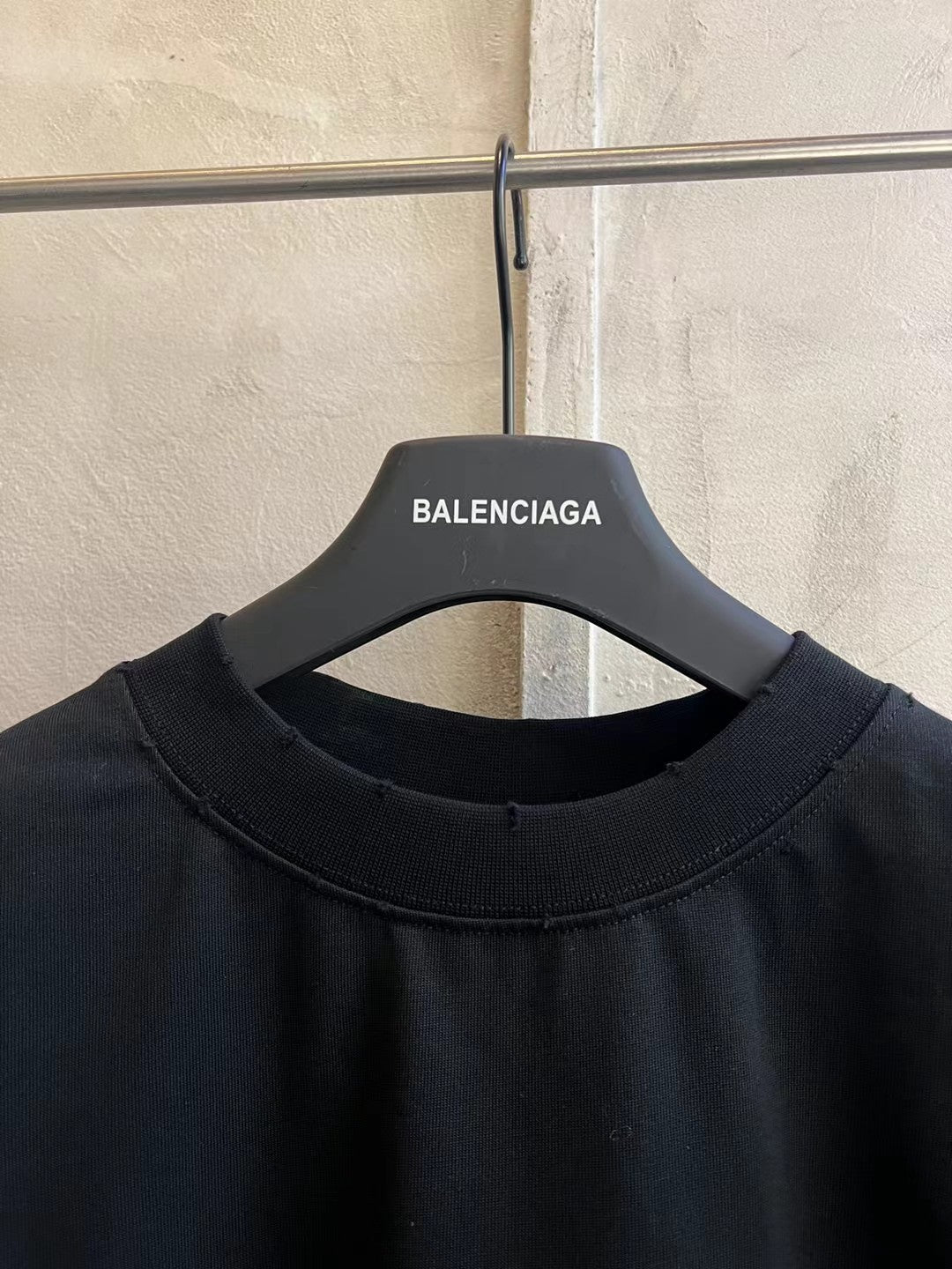 Balenciaga Logo Print Distressed Oversized T-Shirt