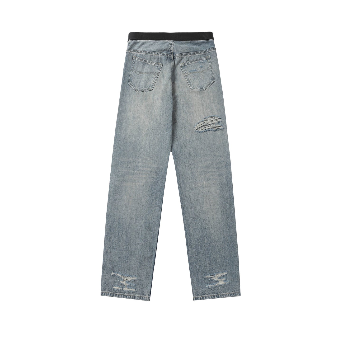 BALENCIAGA*Selvedge organic denim pants with integrated belt