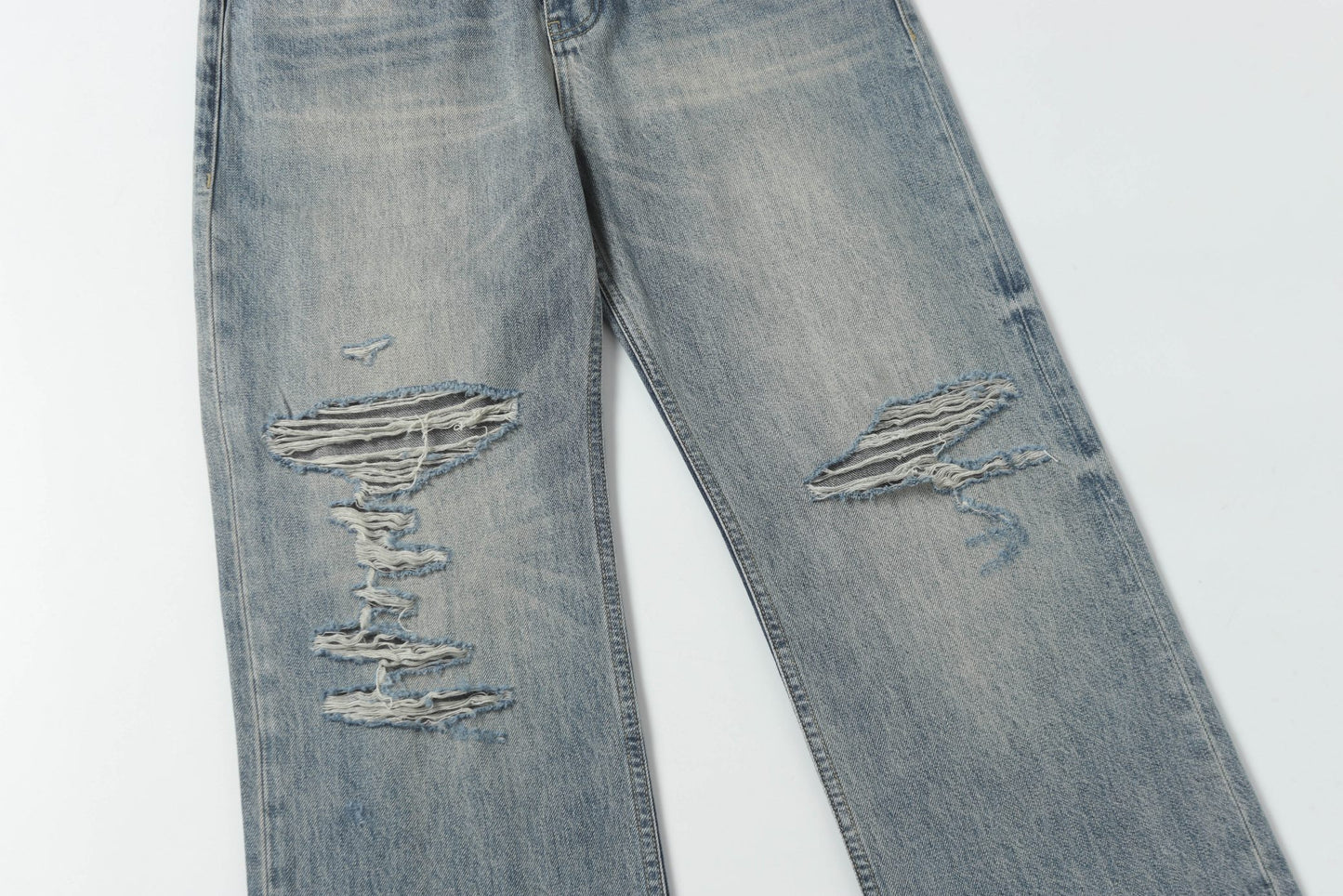 BALENCIAGA*Selvedge organic denim pants with integrated belt