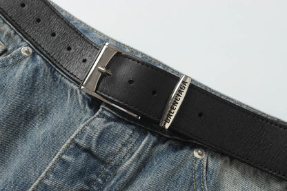 BALENCIAGA*Selvedge organic denim pants with integrated belt