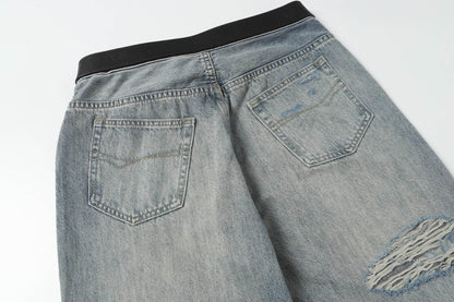 BALENCIAGA*Selvedge organic denim pants with integrated belt