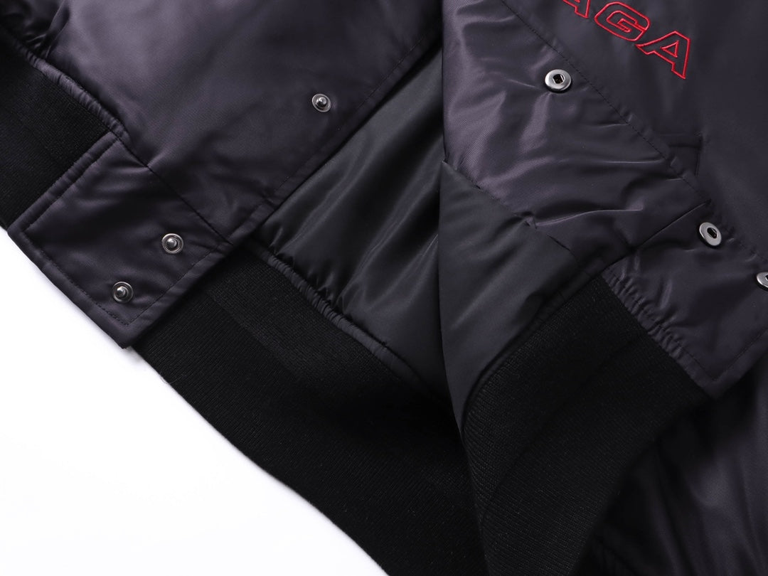 BALENCIAGA Men's Lion Club Varsity Jacket in Black