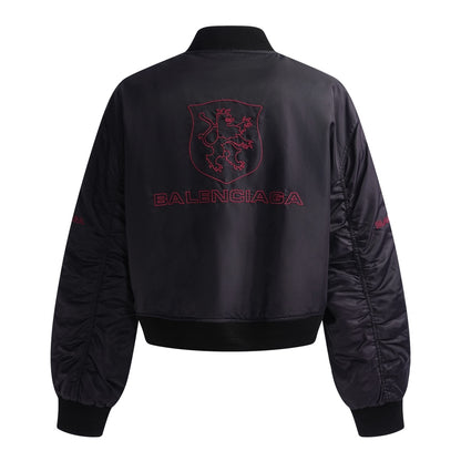 BALENCIAGA Men's Lion Club Varsity Jacket in Black