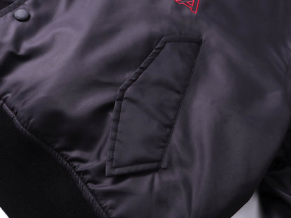 BALENCIAGA Men's Lion Club Varsity Jacket in Black
