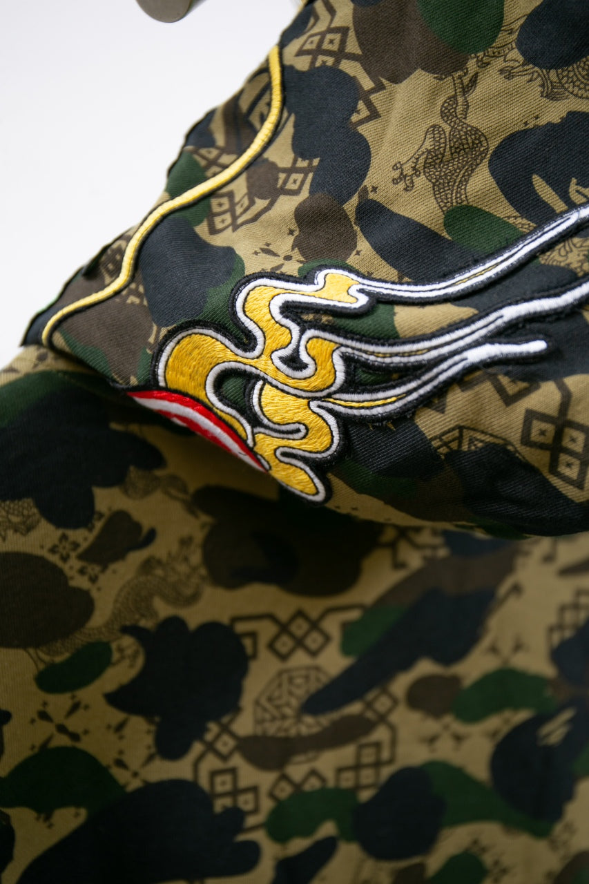 BAPE X CLOT CAMO SHARK RELAXED FIT FULL ZIP HOODIE