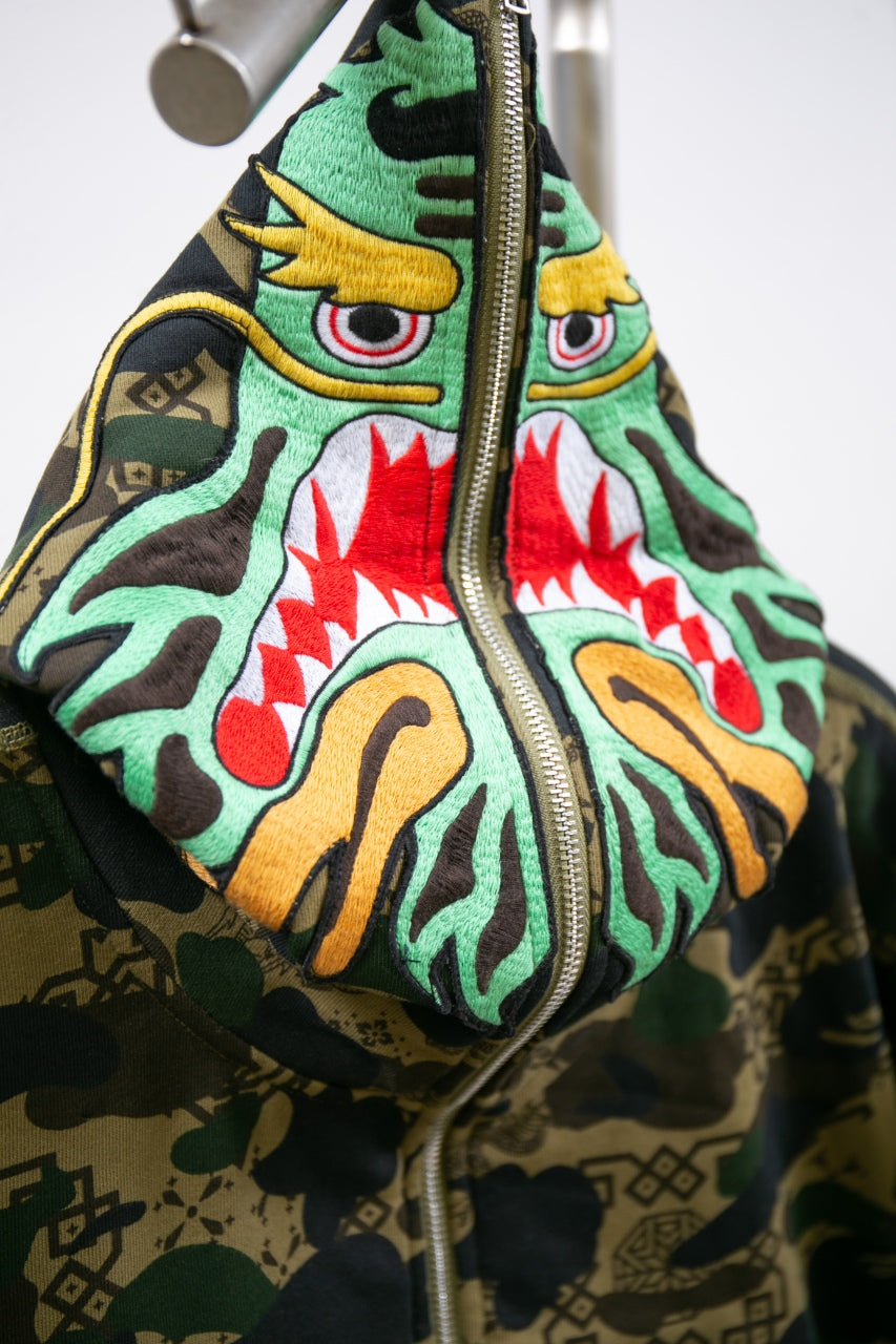 BAPE X CLOT CAMO SHARK RELAXED FIT FULL ZIP HOODIE