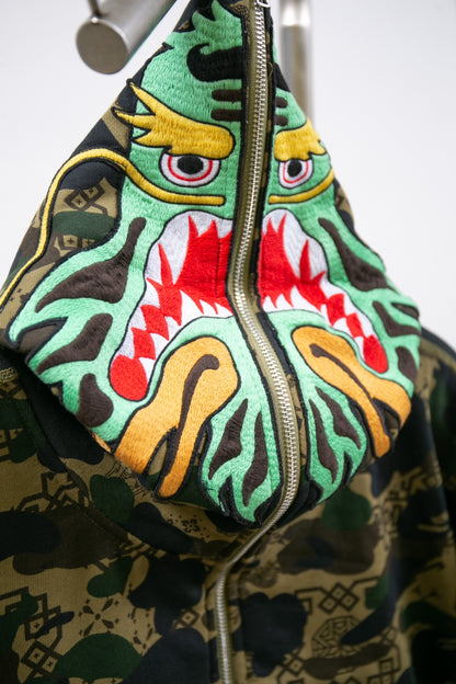 BAPE X CLOT CAMO SHARK RELAXED FIT FULL ZIP HOODIE