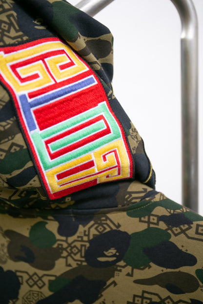 BAPE X CLOT CAMO SHARK RELAXED FIT FULL ZIP HOODIE