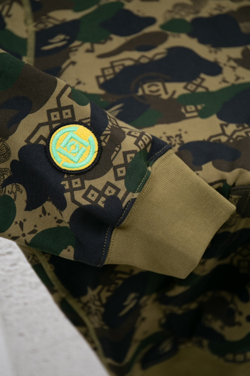 BAPE X CLOT CAMO SHARK RELAXED FIT FULL ZIP HOODIE