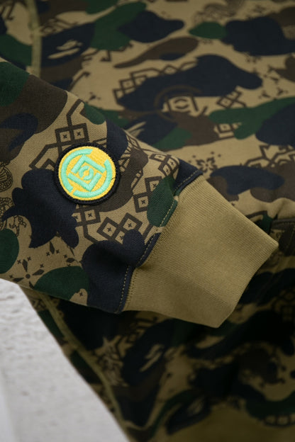 BAPE X CLOT CAMO SHARK RELAXED FIT FULL ZIP HOODIE