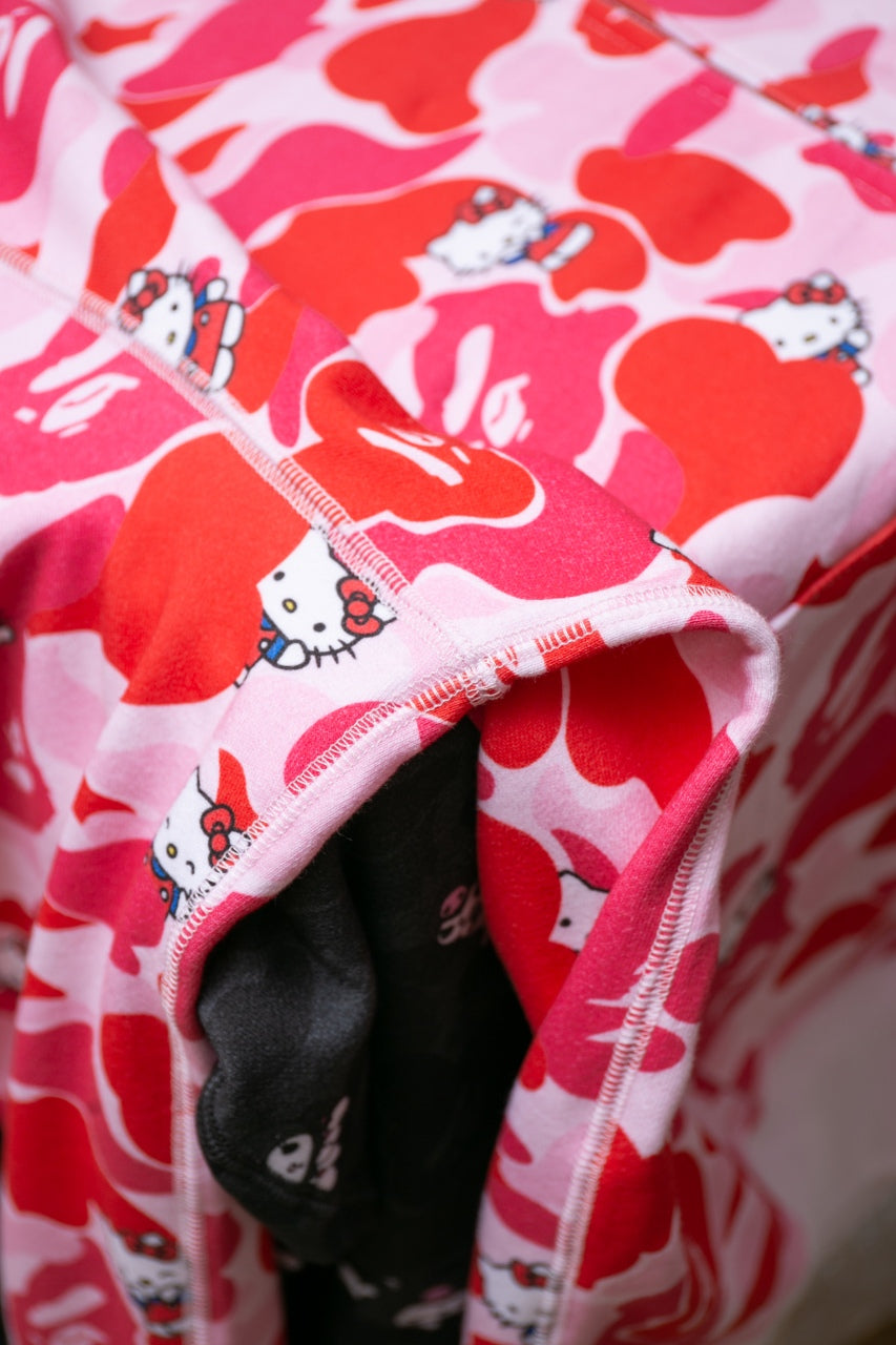 A Bathing Ape x HELLO KITTY Camo Full Zip Hoodie